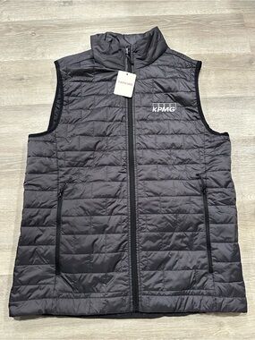 I344 NWT KPMG Trimark Mens M Medium Telluride Packable Puffer Vest Full Zip Gray